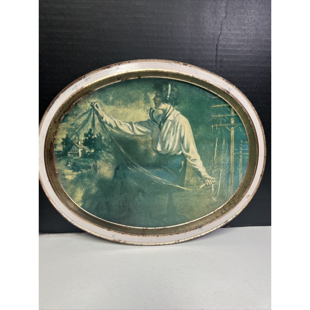 Vintage Metal Weavers of Speech Bell System Ad Tray
